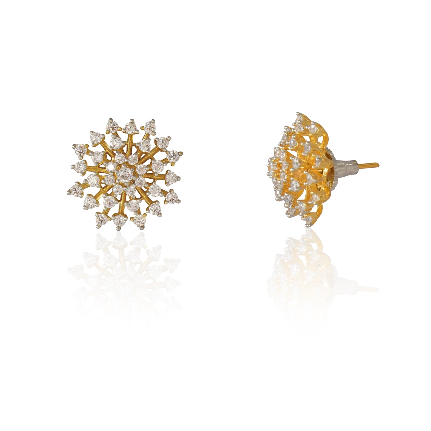 Classic Golden Flower Romance Earrings | Gifts for Girlfriend, Gifts for Women and Girls, Stud Style Jewellery For Women & Girls