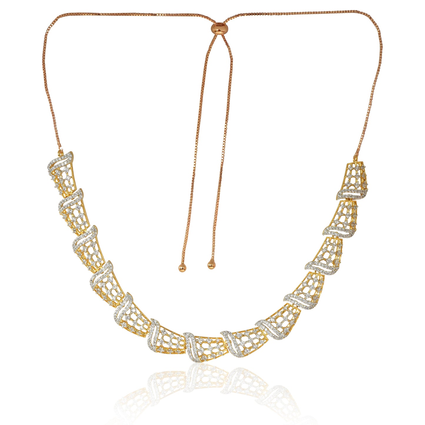 Jewellery Set for Women American Diamond Necklace for Women, Pendant Set with Stud Earring, Valentine Gift for Girls