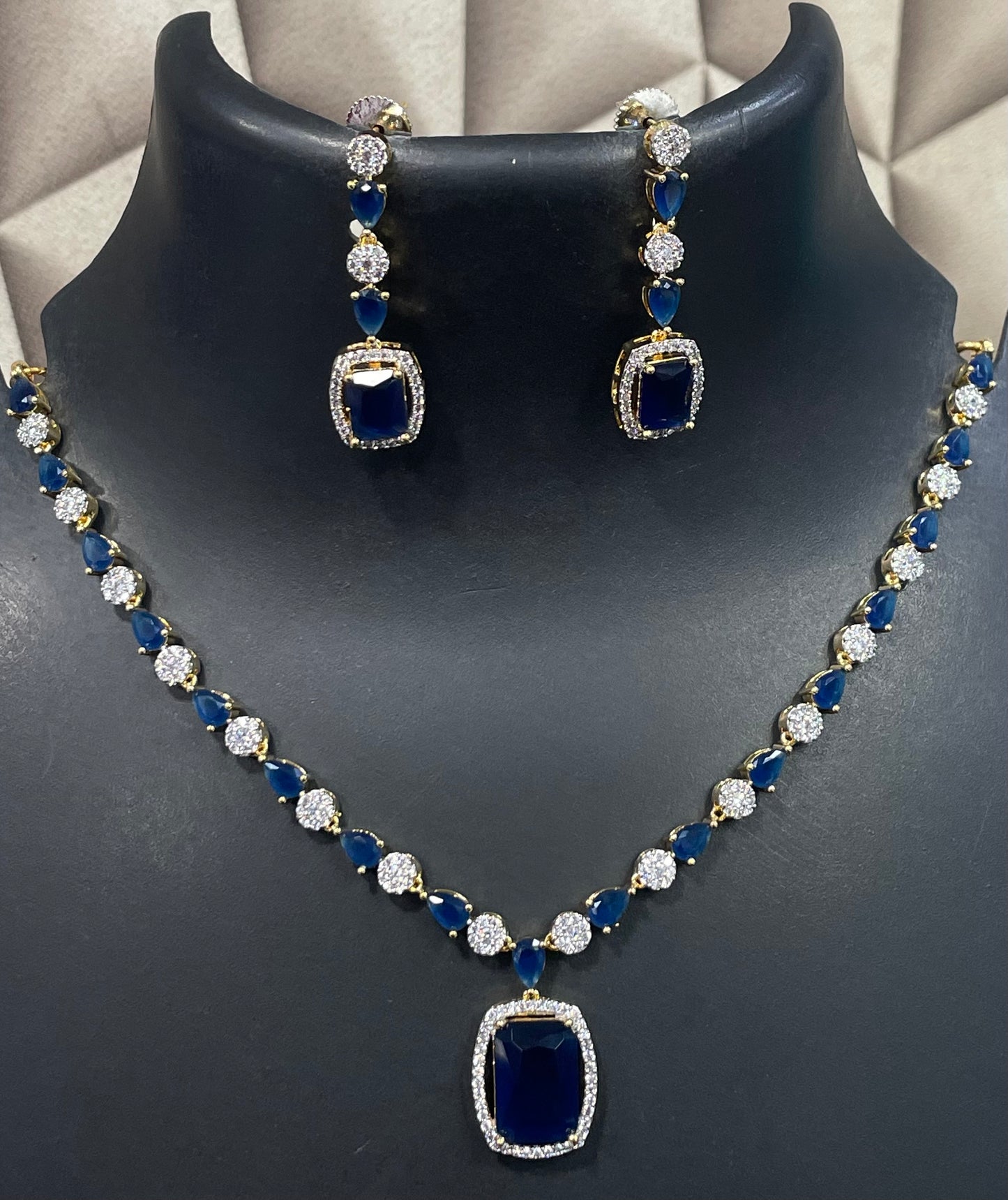 Jewellery Set for Women American Diamond Necklace Gift Set for Women, Pendant Set with Stud Earring, Valentine Gift for Girls